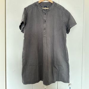 Gap Basic Shirt Dress with Pockets Size XL Stone Grey
